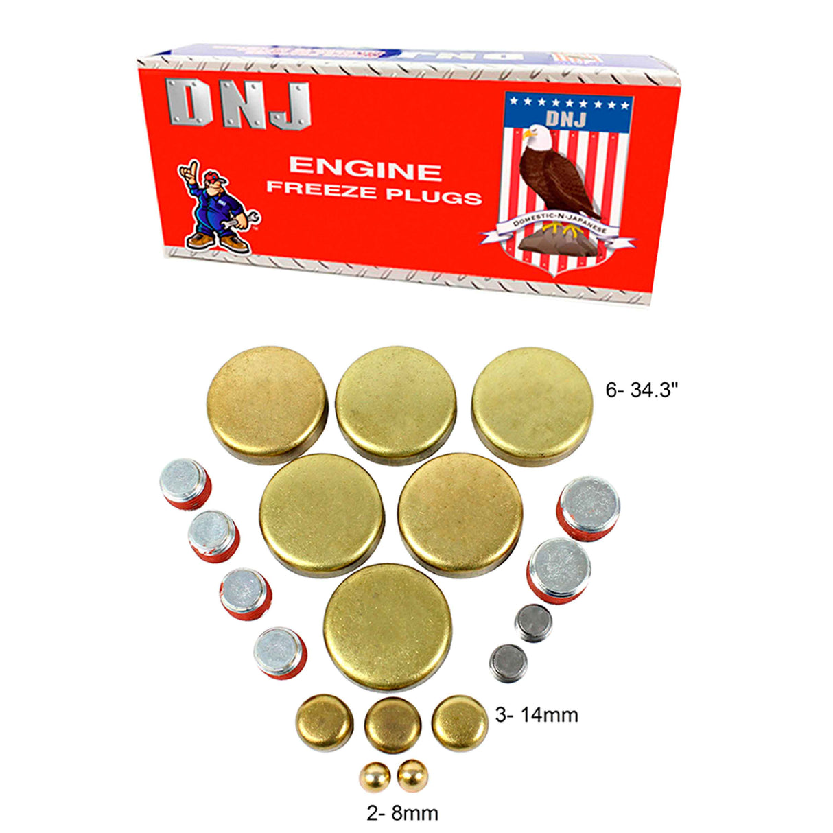 Expansion Plug Kit 1985-1995 Buick,Cadillac,Chevrolet,GMC,Isuzu,Jeep,Oldsmobile,Pontiac 2.8L-3.1L