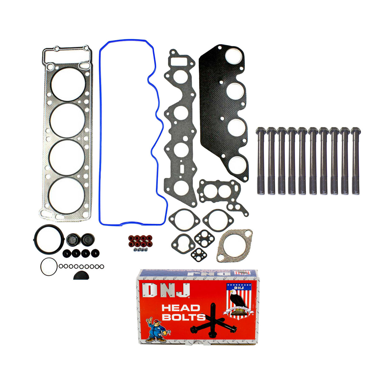 Cylinder Head Gasket set with Head Bolt Kit 1981-1989 Chrysler,Dodge,Mitsubishi,Plymouth 2.6L