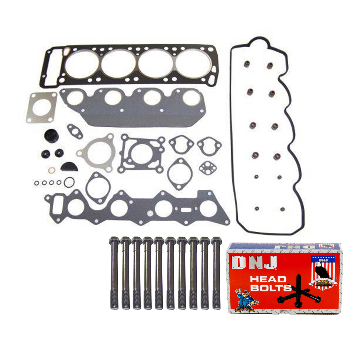 Cylinder Head Gasket set with Head Bolt Kit 1987-1989 Chrysler,Mitsubishi 2.6L