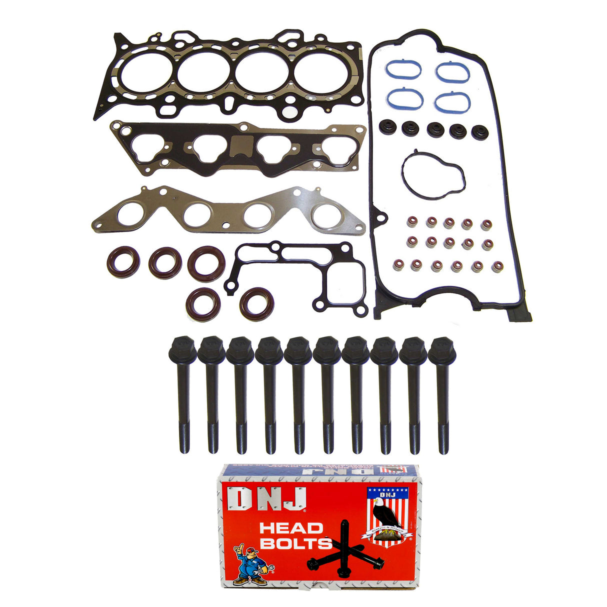 Cylinder Head Gasket set with Head Bolt Kit 2001-2005 Honda 1.7L