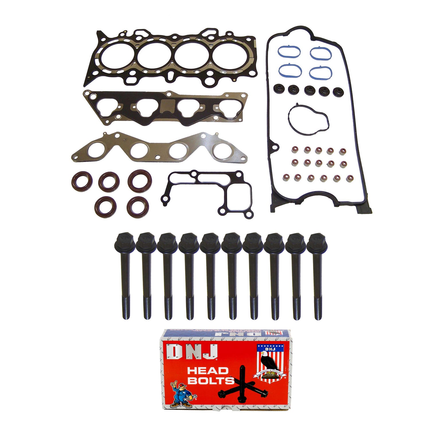 Cylinder Head Gasket set with Head Bolt Kit 2001-2005 Honda 1.7L