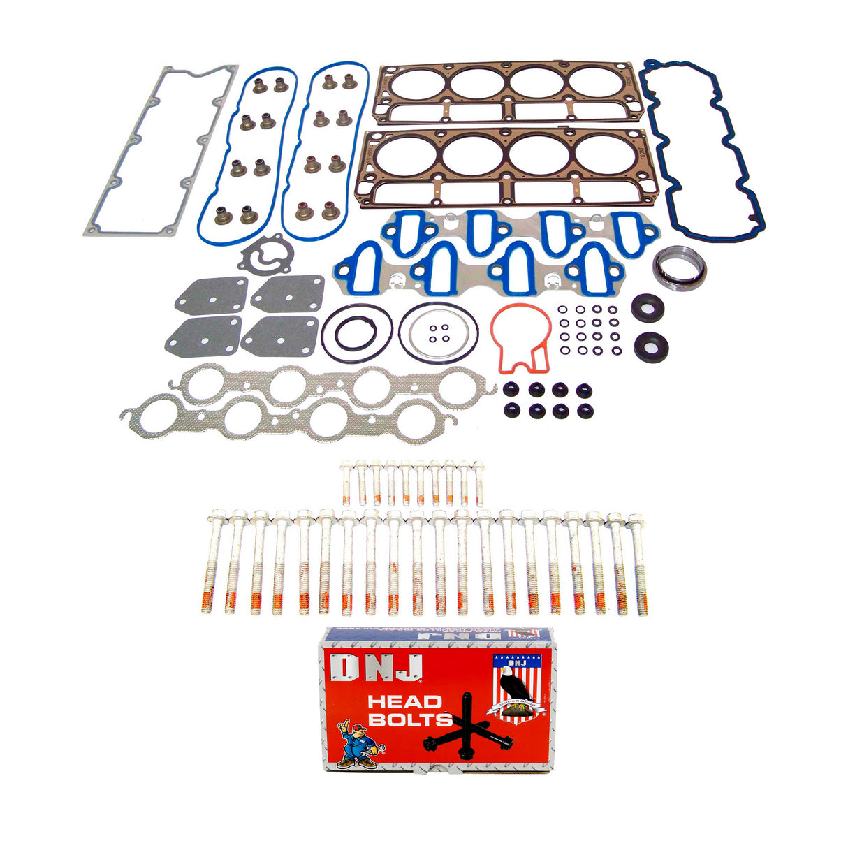 Cylinder Head Gasket set with Head Bolt Kit 2005-2014 Buick, Chevrolet, GMC, Hummer, Saab 4.8L-5.3L V8