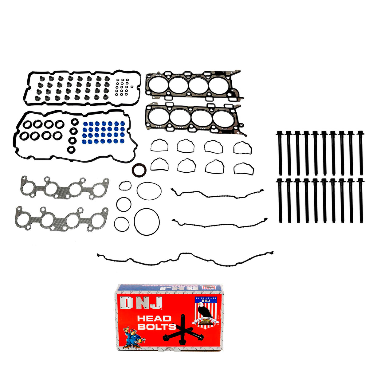 Cylinder Head Set with Head Bolt Kit 2015-2017 Ford 5.0L