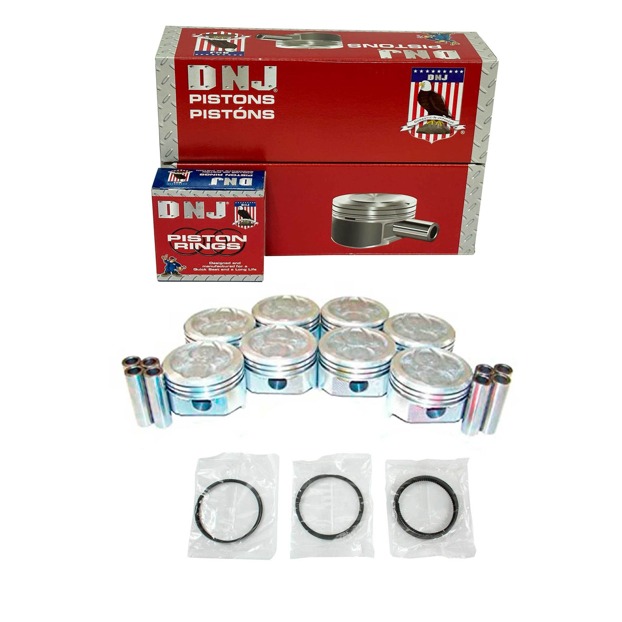 Piston and Ring Set 1967-1995 AM General, Buick, Cadillac, Chevrolet, GMC, Oldsmobile, Pontiac 5.7L