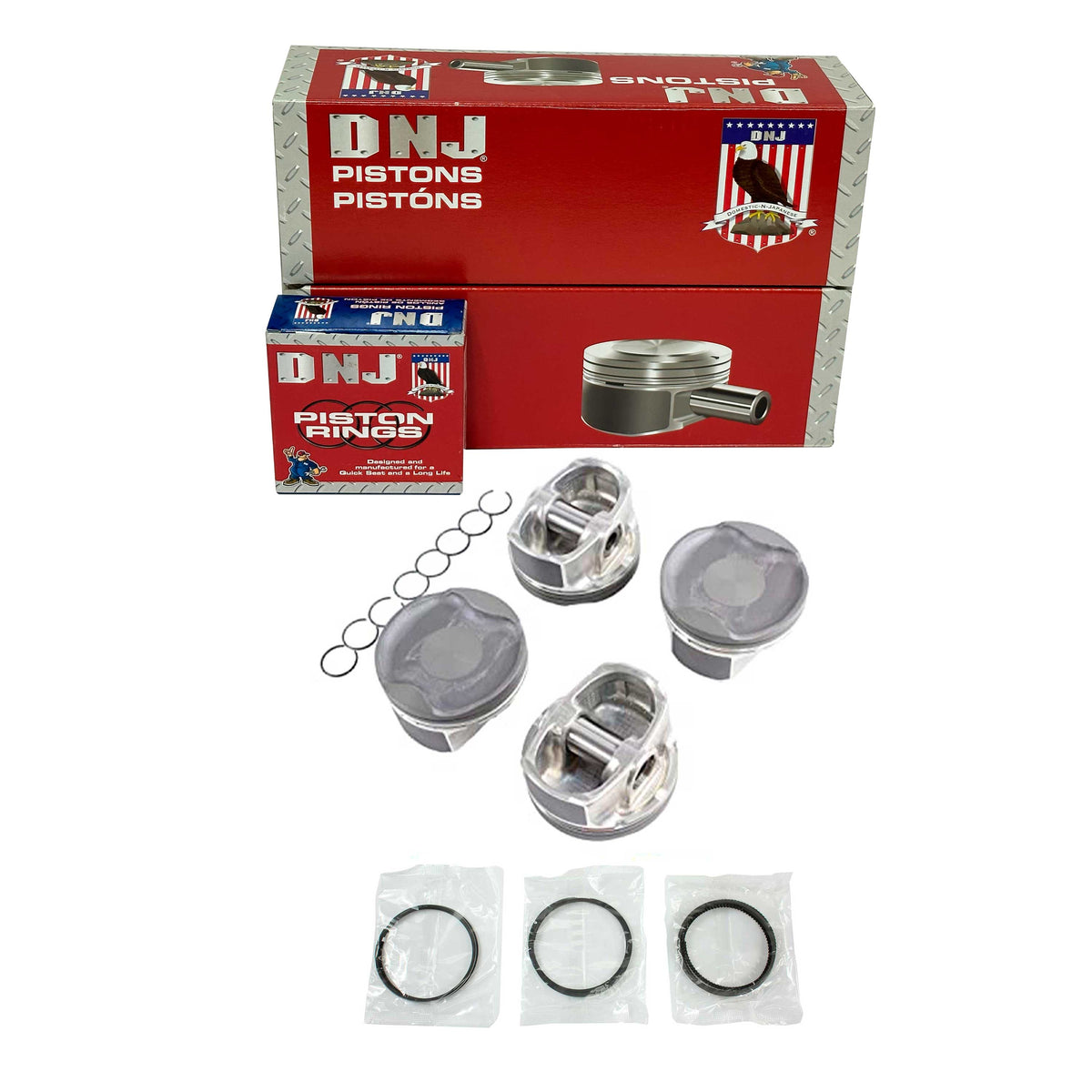 DNJ PRK955A Piston And Ring Kit For 2009-2016 Toyota Highlander, Sienna, Venza 2.7L