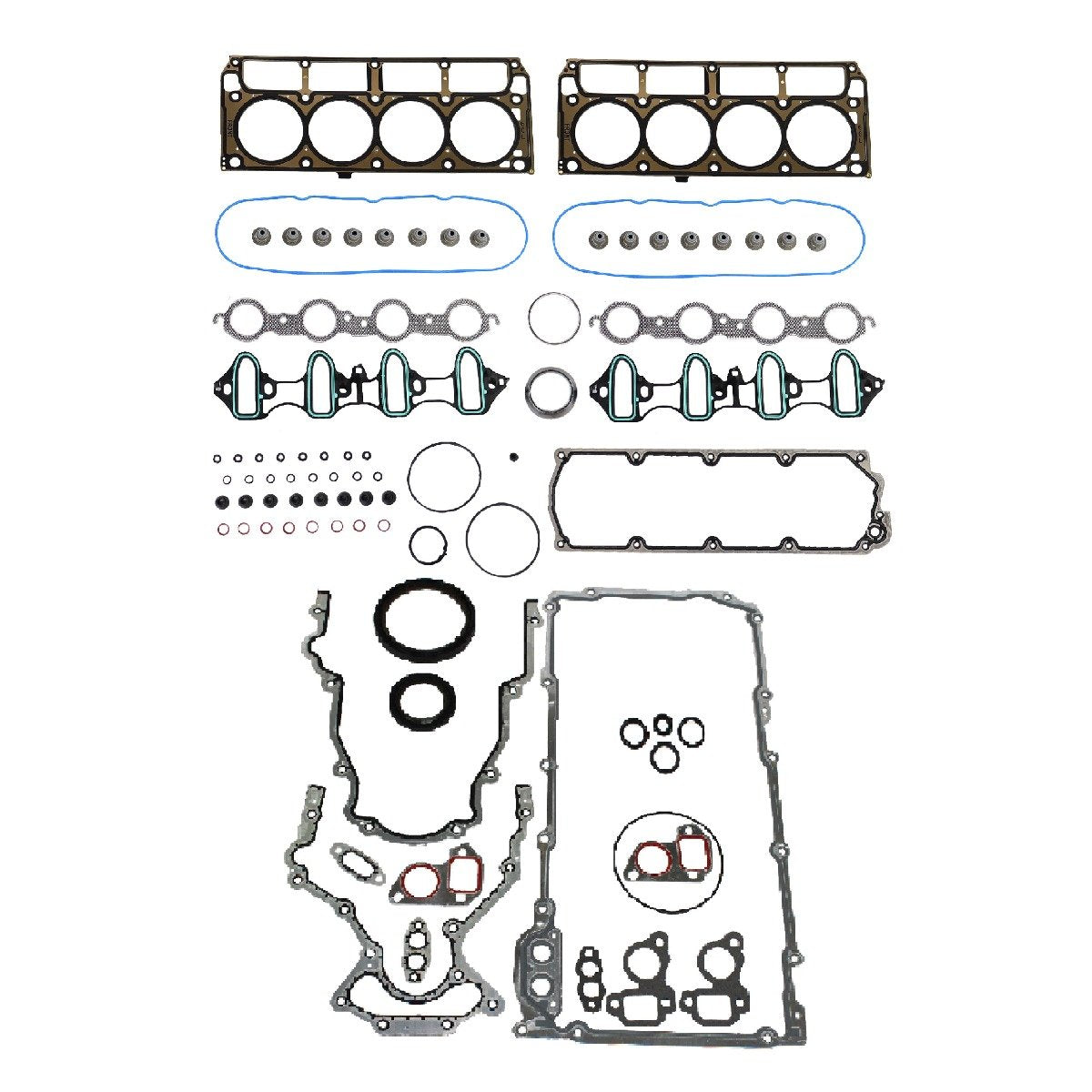 dnj gasket set 2005-2009 chevrolet,saab ssr,ssr,trailblazer v8 6.0l fgk3170