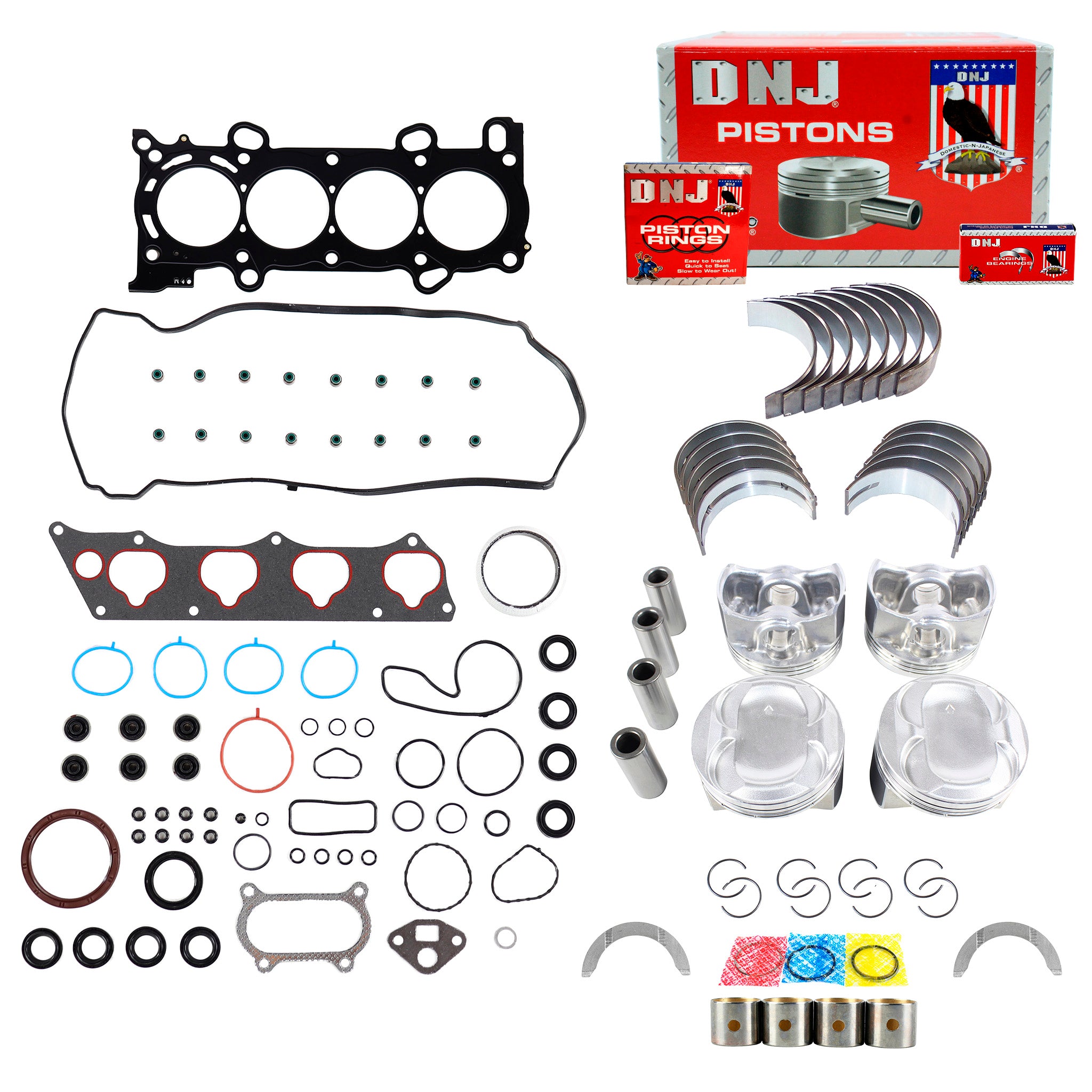 k24　4着セット 2011-2012 Honda Accord 2.4L K24Z2 Engine Rebuild Kit: MPN EK242D
