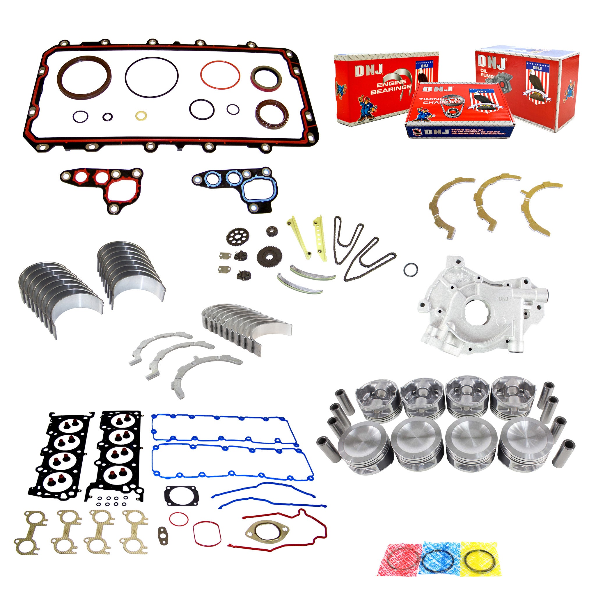 Domestic Gaskets Full Gasket Set + Bolts – Fits 99-00 Ford Mustang GT 4.6L SOHC VIN X