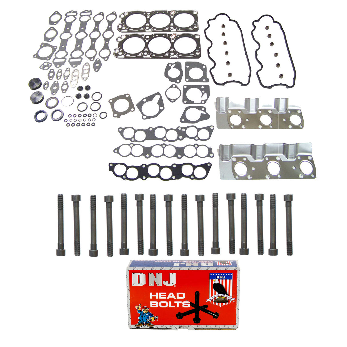 Cylinder Head Gasket set with Head Bolt Kit 1987-2000 Chrysler,Dodge,Hyundai,Mitsubishi,Plymouth 3.0L
